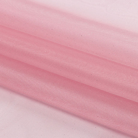 Polyester Mesh Organza with Silver Glitter - Bubblegum - Starlight Collection