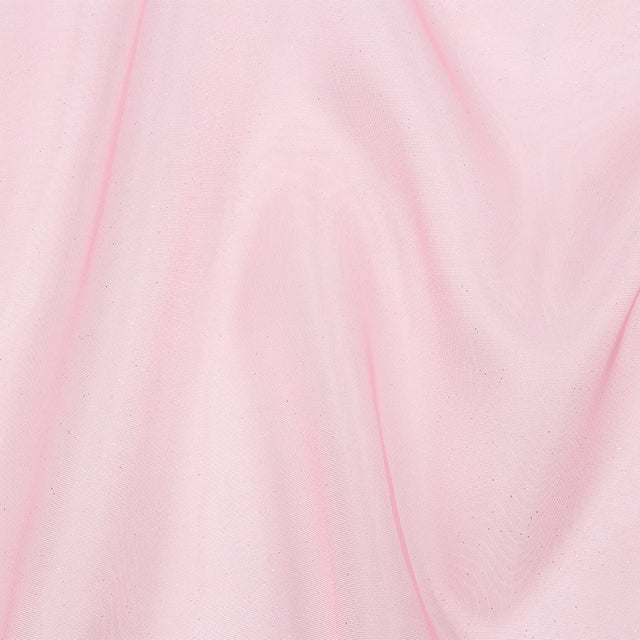 Polyester Mesh Organza with Silver Glitter - Bubblegum - Starlight Collection