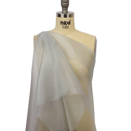 Polyester Mesh Organza with Silver Glitter - Pale Blue - Starlight Collection