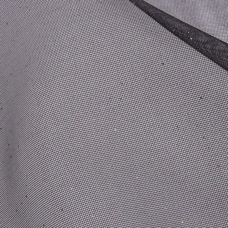 Polyester Mesh Organza with Silver Glitter - Black - Starlight Collection