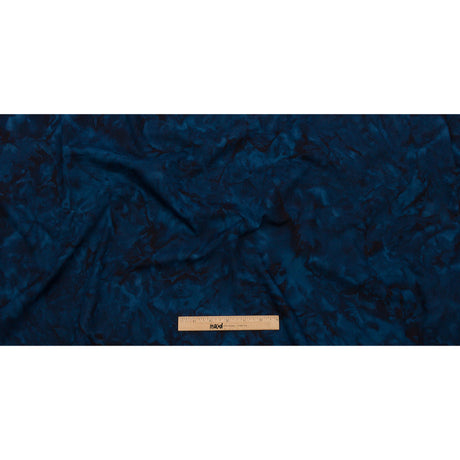 Island Batiks Foundation Basics Navy Abstract Quilting Cotton