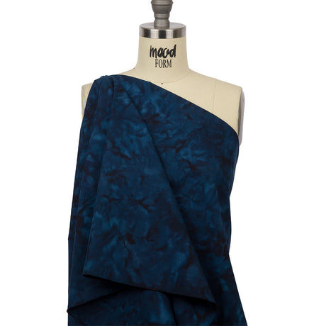 Island Batiks Foundation Basics Navy Abstract Quilting Cotton