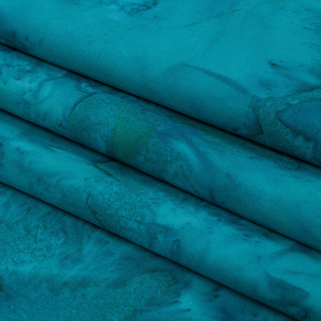 Island Batiks Foundation Basics Teal Abstract Quilting Cotton
