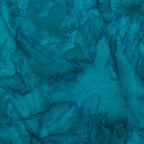 Island Batiks Foundation Basics Teal Abstract Quilting Cotton