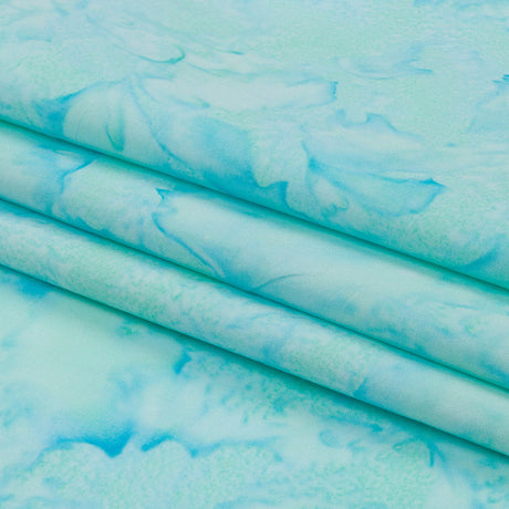Island Batiks Foundation Basics Aqua Abstract Quilting Cotton