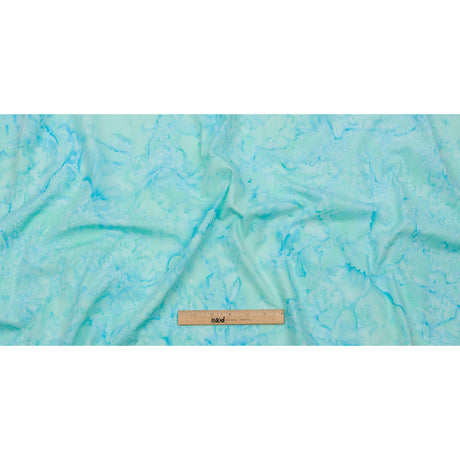 Island Batiks Foundation Basics Aqua Abstract Quilting Cotton