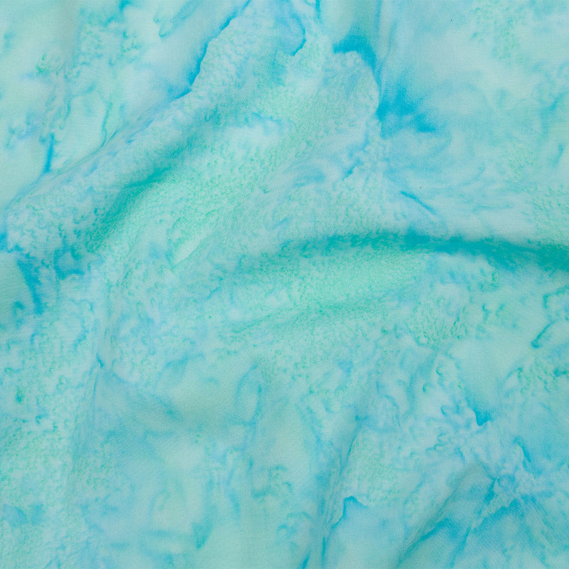 Island Batiks Foundation Basics Aqua Abstract Quilting Cotton