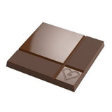 Greyas Polycarbonate Chocolate Mold, Heart Tablet by Luis Amado, 6 Cavities