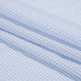 Polyester and Cotton Seersucker - Blue and White Checks - Wylie Collection