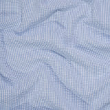 Polyester and Cotton Seersucker - Blue and White Checks - Wylie Collection