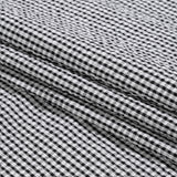 Polyester and Cotton Seersucker - Black and White Checks - Wylie Collection