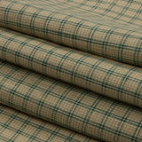 Green and Beige Checked Lightweight Linen Woven