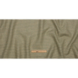 Green and Beige Checked Lightweight Linen Woven