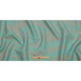 Turquoise and Oatmeal Striped Medium Weight Linen Woven