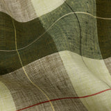 Olive and Lime Big Checks Lightweight Linen Woven