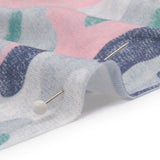 Gray, Green and Pink Camouflage Recycled Polyester Interlock Knit