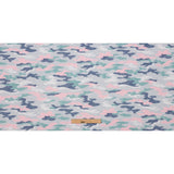Gray, Green and Pink Camouflage Recycled Polyester Interlock Knit