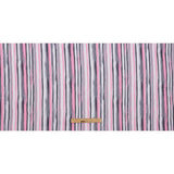 Pink, Gray and White Painterly Stripes Stretch Rayon Jersey
