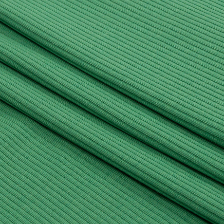 Grass Green Stretch Cotton and Modal 3x3 Rib Knit
