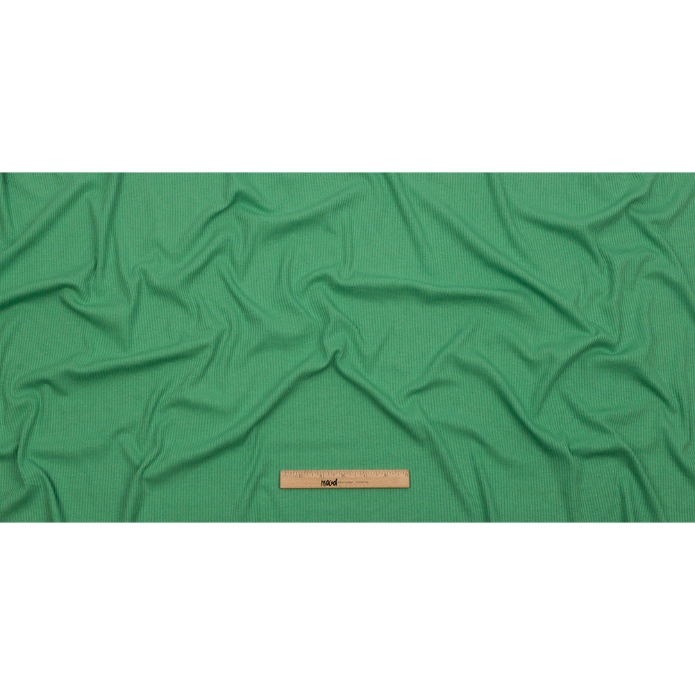 Grass Green Stretch Cotton and Modal 3x3 Rib Knit