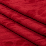 Red Floral Embossed Stretch Polyester Minky