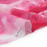 Red, Pink and White Tie Dye Recycled Polyester Interlock Knit