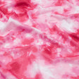 Red, Pink and White Tie Dye Recycled Polyester Interlock Knit