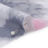 Pink, Gray and Blue Tie Dye Recycled Polyester Interlock Knit