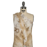 Beige and Brown Arcane Symbols Lightweight Linen Woven