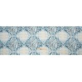 Blue and Beige Floral Lace Printed Lightweight Linen Woven