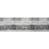 Black, Gray and White Diamonds and Flowers Lightweight Linen Woven