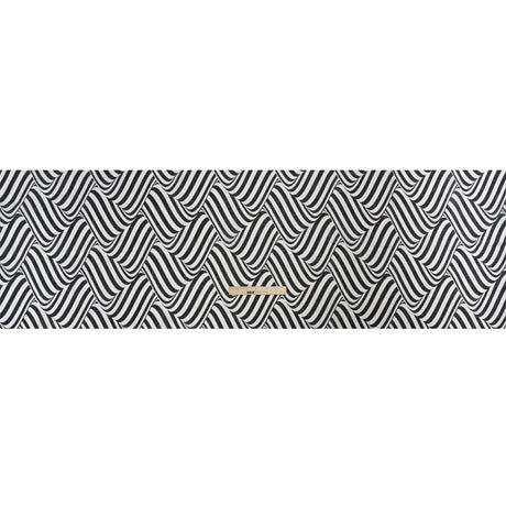Black and White Swirling Stripes Lightweight Linen Woven