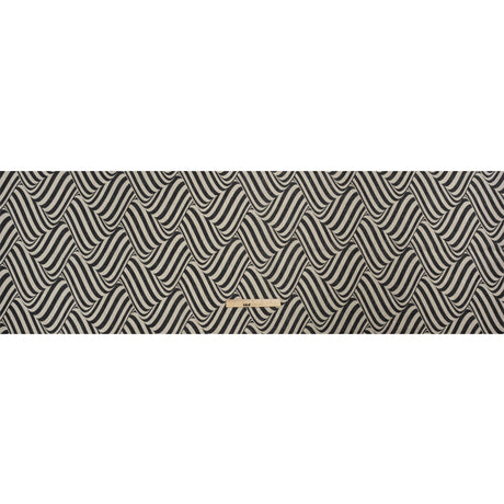 Black and Beige Swirling Stripes Lightweight Linen Woven