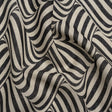 Black and Beige Swirling Stripes Lightweight Linen Woven