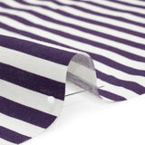 Medium Weight Linen Woven - Eggplant Stripes - Lydia Collection