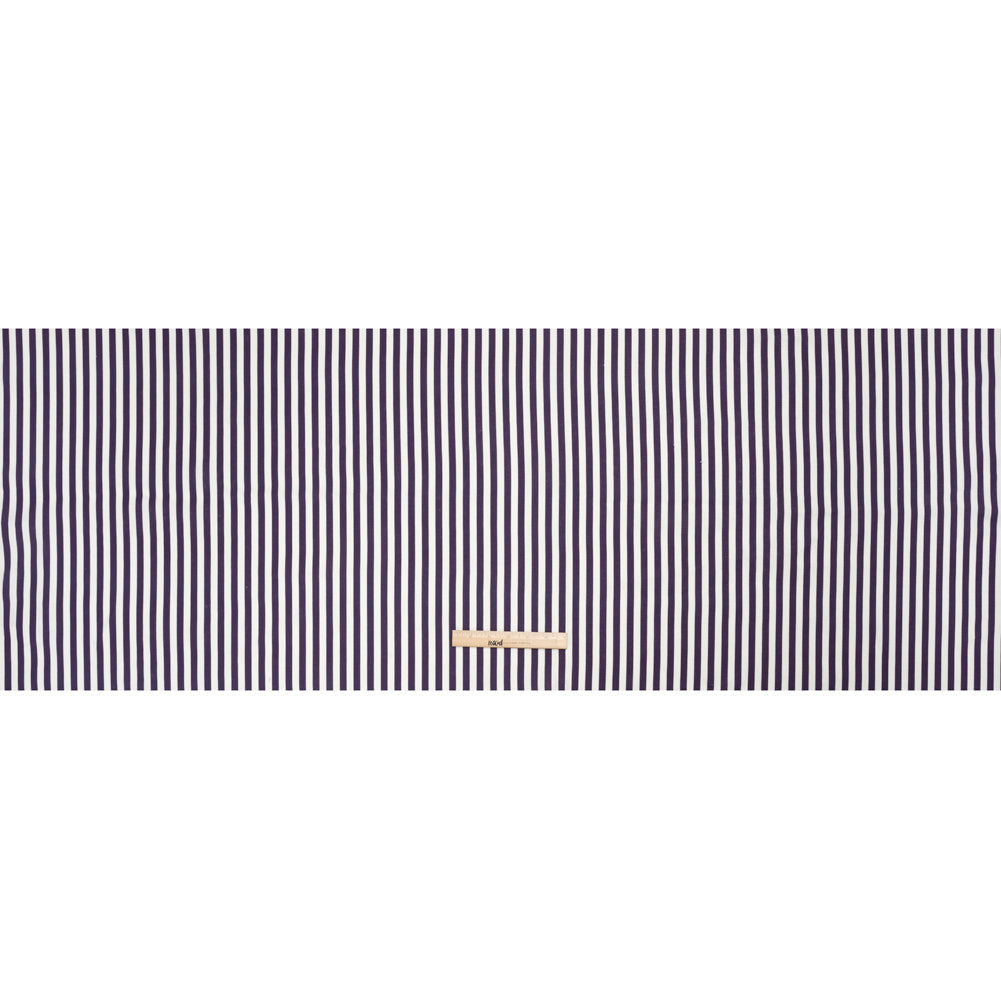 Medium Weight Linen Woven - Eggplant Stripes - Lydia Collection