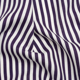 Medium Weight Linen Woven - Eggplant Stripes - Lydia Collection