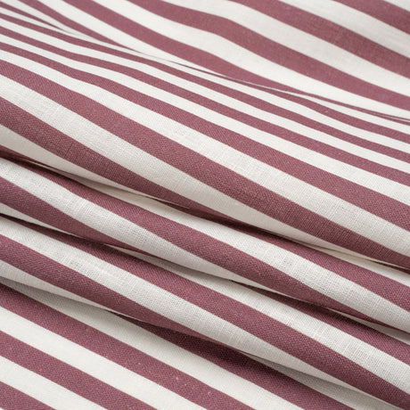 Medium Weight Linen Woven - Dusty Plum Stripes - Lydia Collection