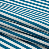 Medium Weight Linen Woven - Teal Stripes - Lydia Collection