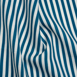 Medium Weight Linen Woven - Teal Stripes - Lydia Collection