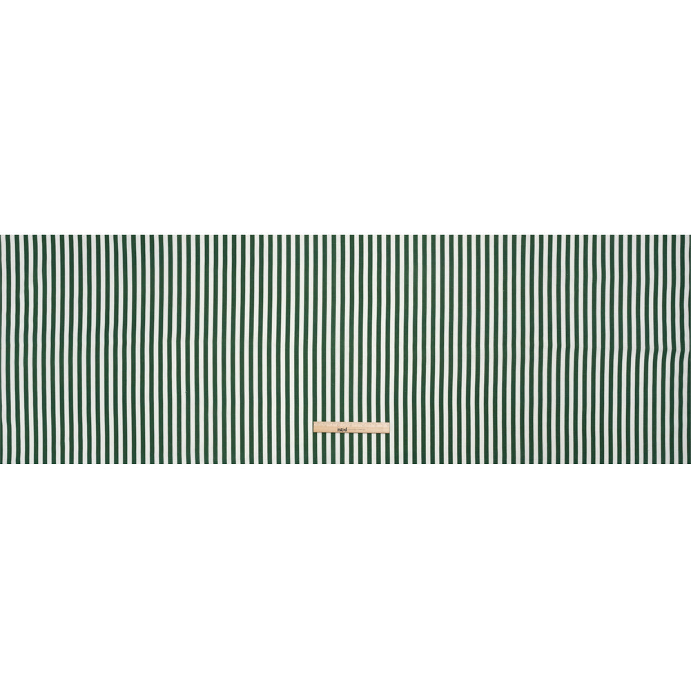 Medium Weight Linen Woven - Hunter Green Stripes - Lydia Collection