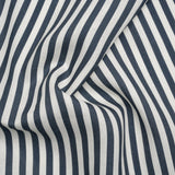 Medium Weight Linen Woven - Steel Blue Stripes - Lydia Collection