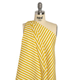 Medium Weight Linen Woven - Citrus Yellow Stripes - Lydia Collection