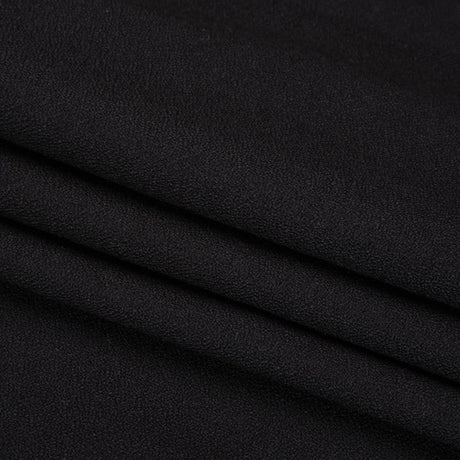 Black Heavy Wool Crepe