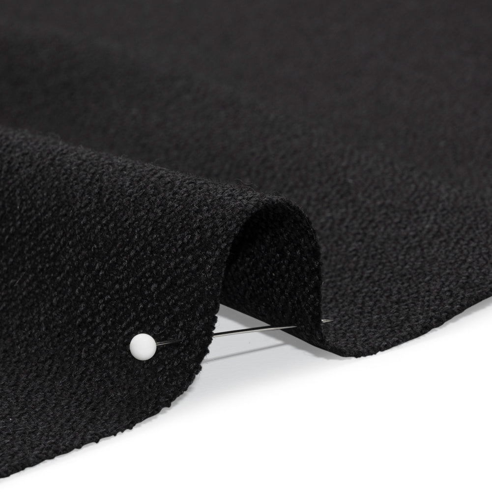 Black Heavy Wool Crepe