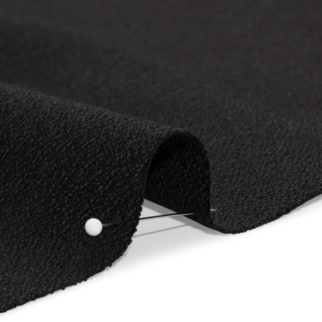 Black Heavy Wool Crepe
