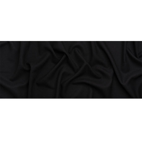 Black Heavy Wool Crepe