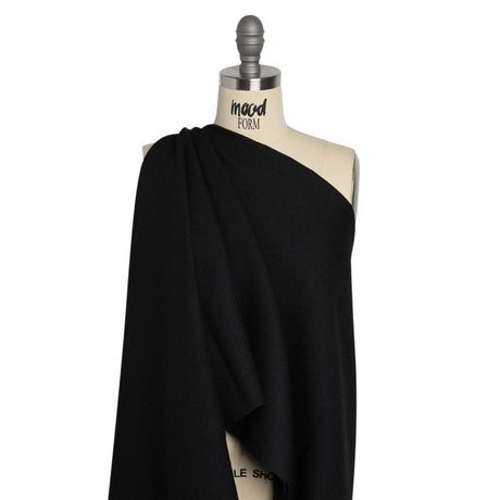 Black Heavy Wool Crepe