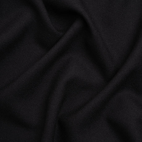 Black Heavy Wool Crepe