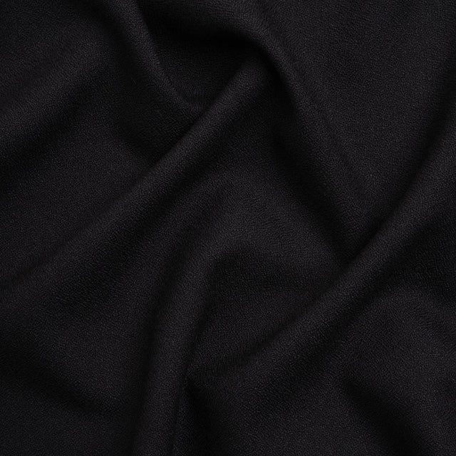 Black Heavy Wool Crepe